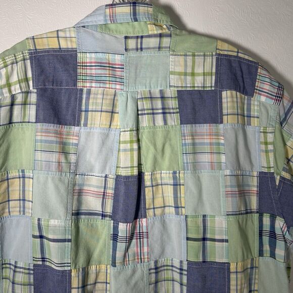 Brooks Brothers Sz XL Button Down Shirt Multicolored Madras Plaid Patchwork - Picture 5 of 13